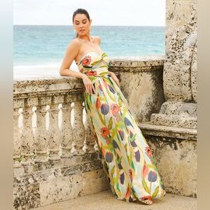 Floral Strapless Maxi Dress